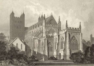 Exeter Cathedral SE view - R Sands after S Rayner