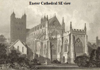 Exeter Cathedral SE view - R Sands after S Rayner