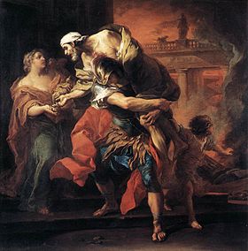 Aeneas Bearing Anchises from Troy, by Carle van Loo, 1729
