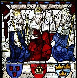 King_Lucius_and_two_other_Kings,_East_Window,_York_Minster King_Lucius_and_two_other_Kings,_East_Window,_York_Minster